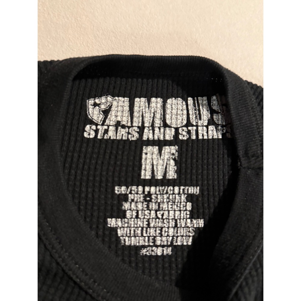 Famous Stars and Straps Mens Black Thermal Long Sleeve Skull Rose Y2K Shirt M - Picture 5 of 7